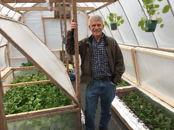 Jerry in greenhouse